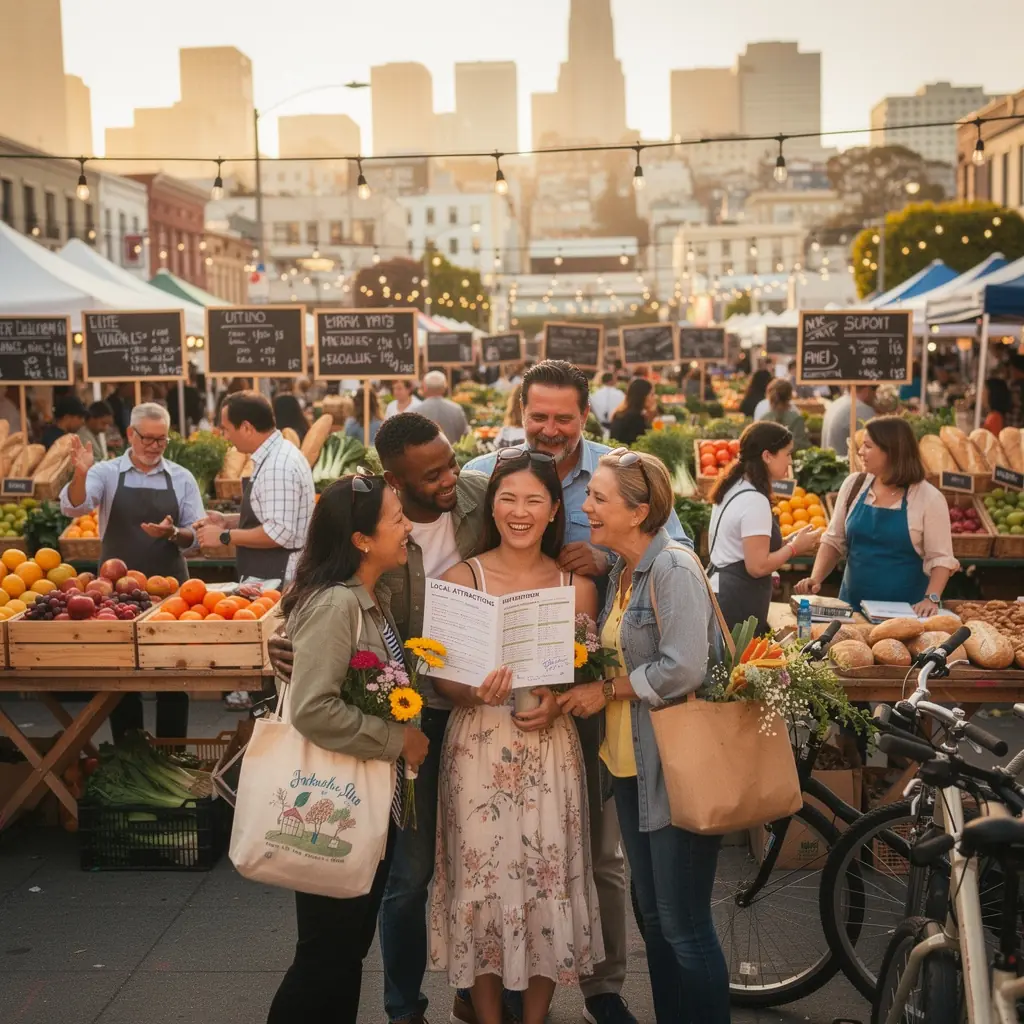 Przewodnik turystyczny z opisem lokalnych miejsc w Stanach Zjednoczonych.